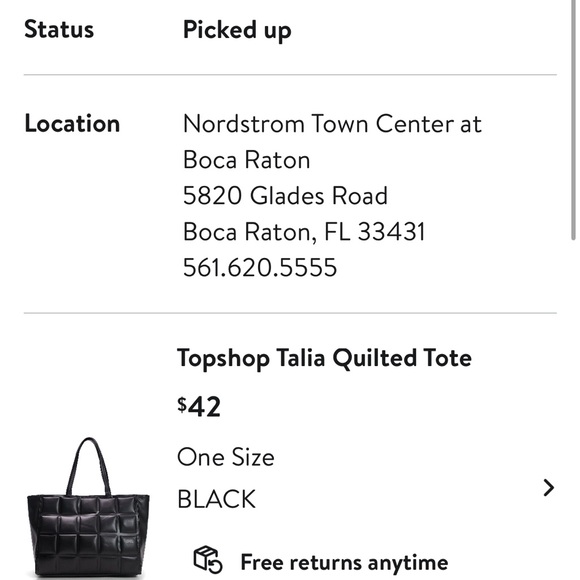 Topshop Black Quilted Tote Bag - Picture 1 of 8